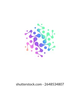bio splash, logotipo de la neurona, nervio de la neurona o molécula Abstractas del Vector de las algas marinas