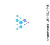 bio splash, pharma, clinic logo, abstract water, floral neuron logo plasma water triangle geometric vector. abstract, biotech atom, molecule, nano, sparkling water.