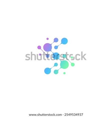 bio splash, pharma, clinic logo, abstract water, floral neuron logo plasma dynamic S vector. abstract, biotech atom, molecule, nano, sparkling water.