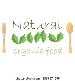 Bio spoon and fork. The emblem of veganism. Idea for business.