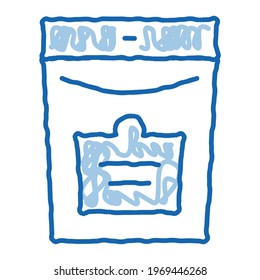 Bio Supplements Package sketch icon vector. Hand drawn blue doodle line art isolated symbol illustration
