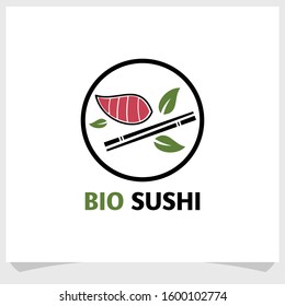 bio sushi logo design concept, Asian food logo design vector