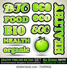 Bio tags or Stickers Collection with a lot of "Green" themed Stickers