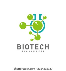 Bio Tech Lab Logo Template, Molecule, DNA, Atom, Medical Or Science Logo Design Vector