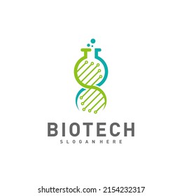 Bio tech lab logo template, Molecule, DNA, Atom, Medical or Science Logo Design Vector