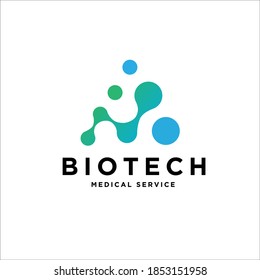 bio tech molecule logo design  for dna medical services