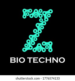 Ilustración de la plantilla del logotipo Bio techno. esto es letra z