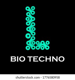 Ilustración de la plantilla del logotipo Bio techno. adecuado para digital, automotriz, marca, red, computadora, electrónica, móvil, aplicación, identidad, etc., esto es letra l