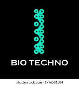 Ilustración de la plantilla del logotipo Bio techno. adecuado para digital, automotriz, marca, red, computadora, electrónica, móvil, aplicación, identidad, etc., esto es font i