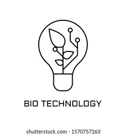 Bio Technology icon. Outline thin line flat illustration. Isolated on white background. 