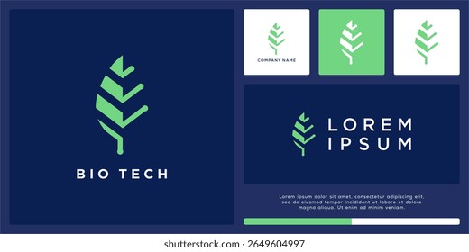 Bio technology leaf logo design
