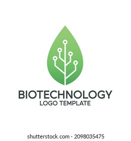 Bio technology logo template with simple silhouette style