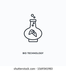 bio technology outline icon. Simple linear element illustration. Isolated line bio technology icon on white background. Thin stroke sign can be used for web, mobile and UI.