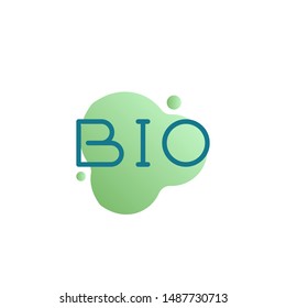 BIO text icon vector, filled flat sign, Bio lettering bicolor pictogram, green colors. Symbol, logo illustration