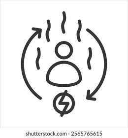 Bio Thermodynamics Icon Vector Illustration Outline Style