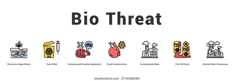 Bio Threat Modern and clean web banner illustration featuring thematic icons for visual communication