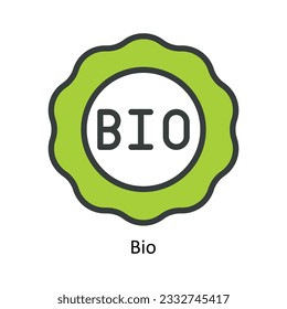 Bio  Vector Fill outline Icon Design illustration. Nature and ecology Symbol on White background EPS 10 File