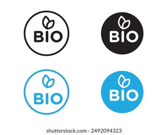 Icono de Bio Vector en blanco y negro con contorno de Vector
