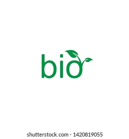 BIO vector icon. Green leaf logo. Bio icon with green leaf.