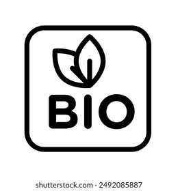 Bio vector icon linear logo mark in black and white