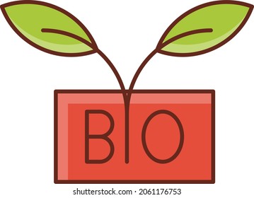 bio Vector illustration on a transparent background. Premium quality symbols.Vector line flat color icon for concept and graphic design.