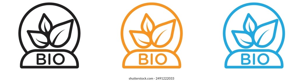 Bio vector vector logo set collection for web app ui