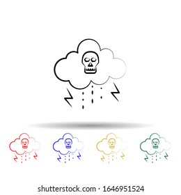 Bio weapon multi color style icon. Simple thin line, outline vector of mad science icons for ui and ux, website or mobile application