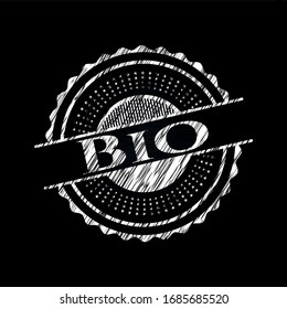 Bio written on a blackboard. Vector Illustration. Detailed.