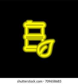 Bio yellow glowing neon ui ux icon. Glowing sign logo vector