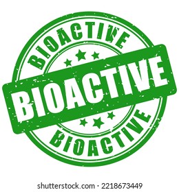 Bioactive green stamp isolated on white background