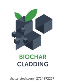 Biochar Verkleidungsemblem - ein innovatives Außenwandmaterial, das Biochar mit Bindemitteln für nachhaltige Wohn- und Geschäftsgebäude kombiniert. Eine Lösung für umweltfreundliche Architektur und