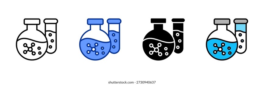 Biochemical Analysis icon set multiple style collection