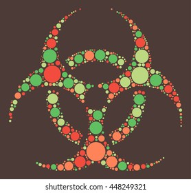 Biochemical icon shape vector design by color point