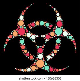 Biochemical icon shape vector design by color point