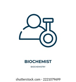 Biochemist icon. Linear vector illustration from biochemistry collection. Outline biochemist icon vector. Thin line symbol for use on web and mobile apps, logo, print media.