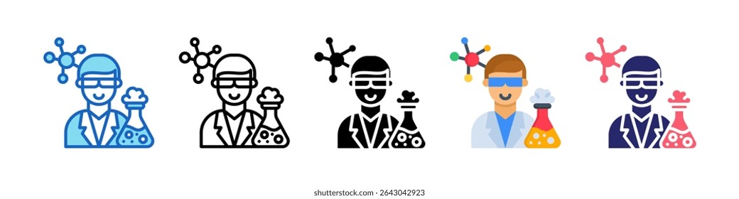 Biochemist Multiple Style Icon Set Collection.