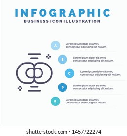 Biochemistry, Biology, Cell, Chemistry, Division Line icon with 5 steps presentation infographics Background