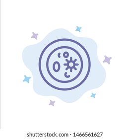 Biochemistry, Biology, Chemistry, Dish, Laboratory Blue Icon on Abstract Cloud Background. Vector Icon Template background