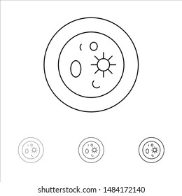 Biochemistry, Biology, Chemistry, Dish, Laboratory Bold and thin black line icon set. Vector Icon Template background