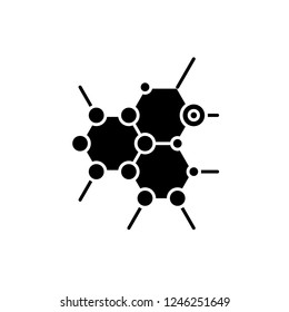 Biochemistry black icon, vector sign on isolated background. Biochemistry concept symbol, illustration 