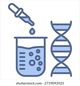 Ilustração do vetor de ícone azul de bioquímica