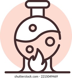 Biochemistry boiling, illustration, vector on white background.