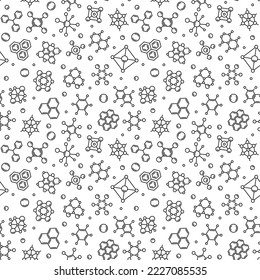 Biochemistry Chemical Formula Structures outline vector Seamless Pattern or Background 