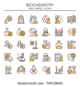 Biochemistry Elements , Thin Line and Pixel Perfect Icons
