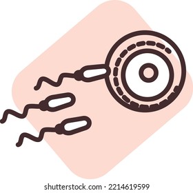 Biochemistry fertilization, illustration, vector on white background.