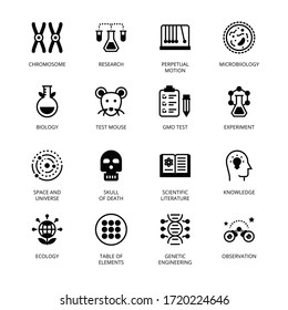 Biochemistry and Genetics glyph Icons - Vectors