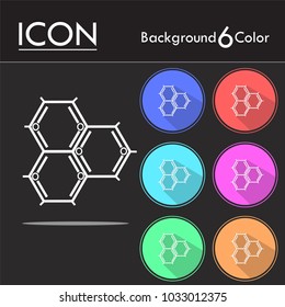 Biochemistry Icon. Flat Design. Isolated Molecule structure,Atom icon vector , atom symbols.