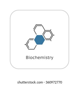 Biochemistry Icon. Flat Design. Isolated. Molecule structure.