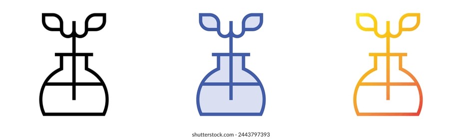 In: Biochemistry Icon. Lineares, blaues Füllungs- und Verlaufsstil-Design auf weißem Hintergrund