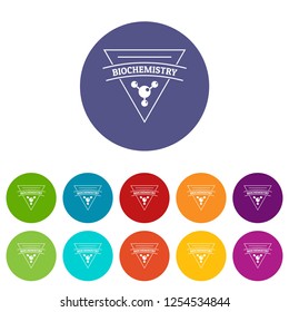 Biochemistry icons color set vector for any web design on white background